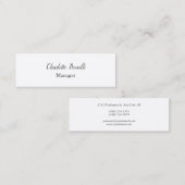 Professionele, moderne minimalistische bovenzijde mini visitekaartje (Voorkant / Achterkant)