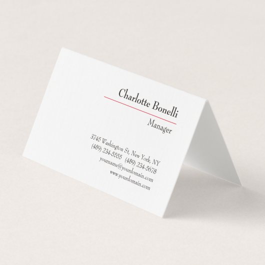 Professionele, moderne minimalistische bovenzijde visitekaartje (Voorkant)