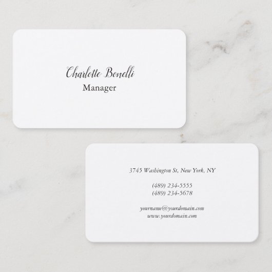 Professionele, moderne minimalistische bovenzijde visitekaartje (Voorkant / Achterkant)