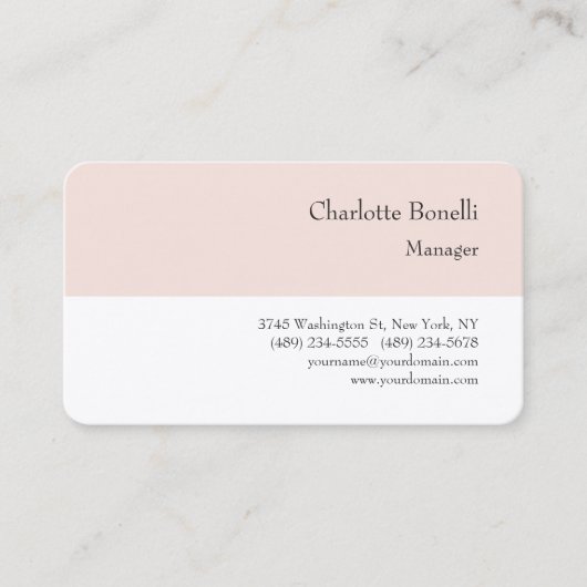 Professionele, moderne minimalistische bovenzijde visitekaartje (Voorkant)