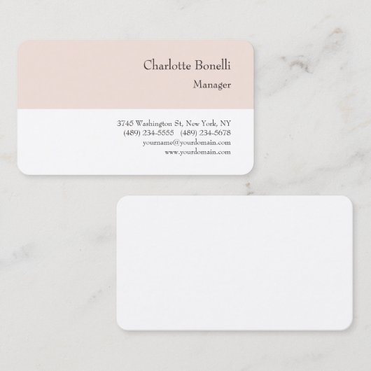 Professionele, moderne minimalistische bovenzijde visitekaartje (Voorkant / Achterkant)