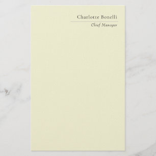 Professionele Moderne Minimalistische Effen Beige Briefpapier
