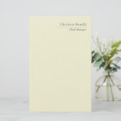 Professionele Moderne Minimalistische Effen Beige Briefpapier (Staand voorkant)