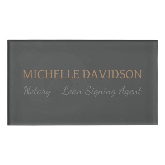 Professionele Moderne Minimalistische Gewone Notar Naambadge (Voorkant)