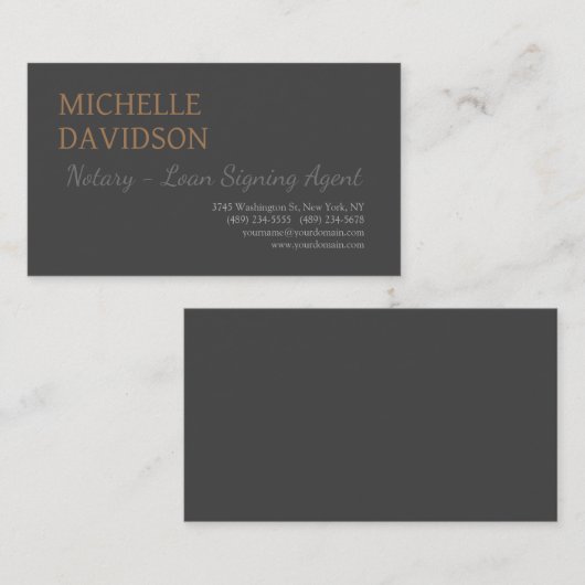 Professionele Moderne Minimalistische Gewone Notar Visitekaartje (Voorkant / Achterkant)
