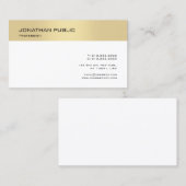 Professionele Moderne Minimalistische Gouden Witte Visitekaartje (Voorkant / Achterkant)