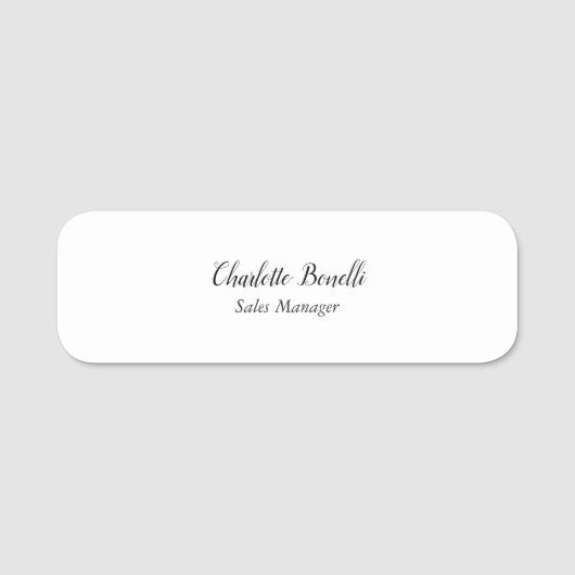 Professionele Moderne Minimalistische Handschriftn Naamplaatje (Voorkant)