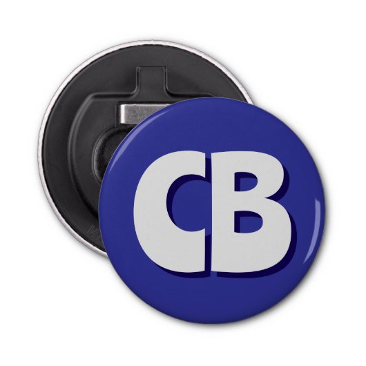 Professionele moderne minimalistische Initialen vo Button Flesopener (Voorkant)