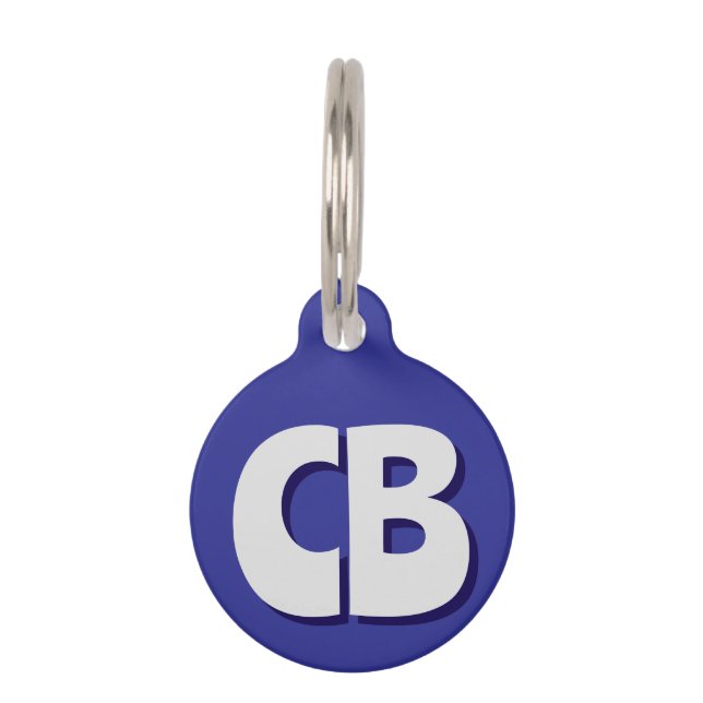 Professionele moderne minimalistische Initialen vo Huisdierpenning (Voorkant)