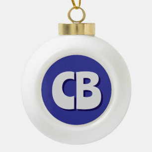Professionele moderne minimalistische Initialen vo Keramische Bal Ornament