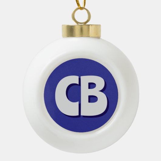 Professionele moderne minimalistische Initialen vo Keramische Bal Ornament (Voorkant)