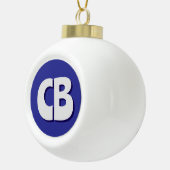 Professionele moderne minimalistische Initialen vo Keramische Bal Ornament (Rechts)