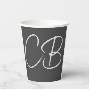 Professionele moderne minimalistische Initialen vo Papieren Bekers