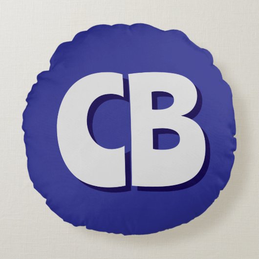 Professionele moderne minimalistische Initialen vo Rond Kussen (Voorkant)