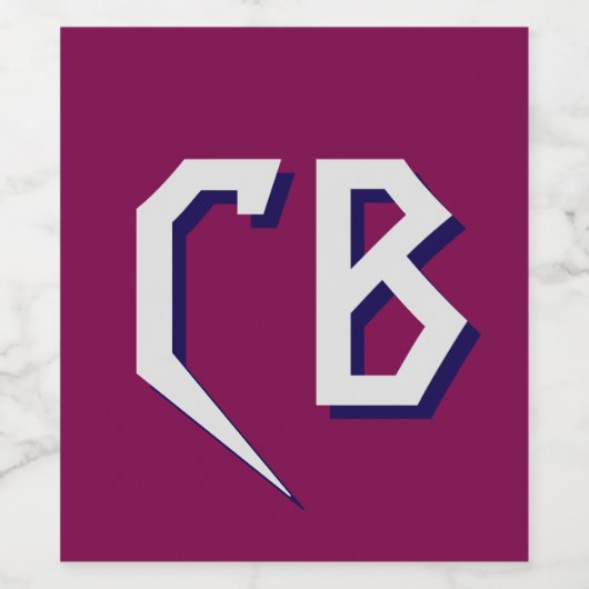 Professionele moderne minimalistische Initialen vo Wijn Etiket (Enkel label)