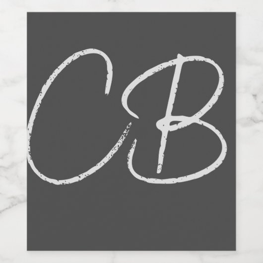 Professionele moderne minimalistische Initialen vo Wijn Etiket (Enkel label)