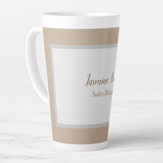 Professionele, moderne minimalistische latte mok (Linkerhoek)