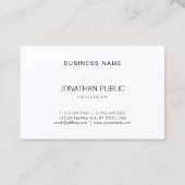 Professionele, moderne, minimalistische legant BW- Visitekaartje (Achterkant)