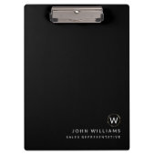 Professionele moderne minimalistische monogram klembord (Voorkant)
