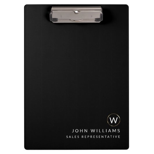 Professionele moderne minimalistische monogram klembord (Voorkant)