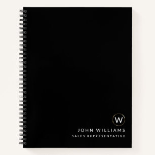 Professionele moderne minimalistische monogram notitieboek