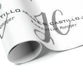 Professionele moderne minimalistische monogrammen cadeaupapier (Rol Hoek)