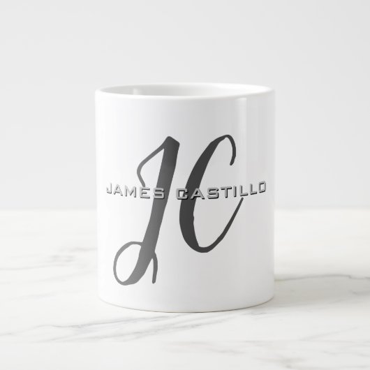 Professionele moderne minimalistische monogrammen grote koffiekop (Voorkant)