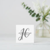 Professionele moderne minimalistische monogrammen informatiekaartje (Staand voorkant)