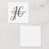 Professionele moderne minimalistische monogrammen informatiekaartje (Voorkant / Achterkant)