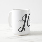 Professionele moderne minimalistische monogrammen koffiemok (Voorkant links)