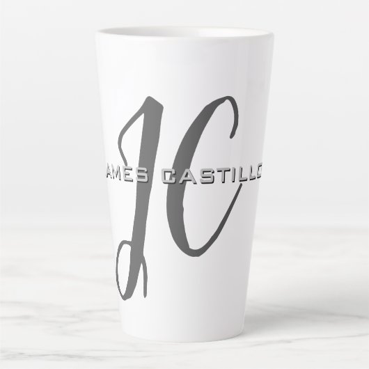 Professionele moderne minimalistische monogrammen latte mok (Voorkant)