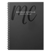Professionele moderne minimalistische monogrammen notitieboek (Voorkant)