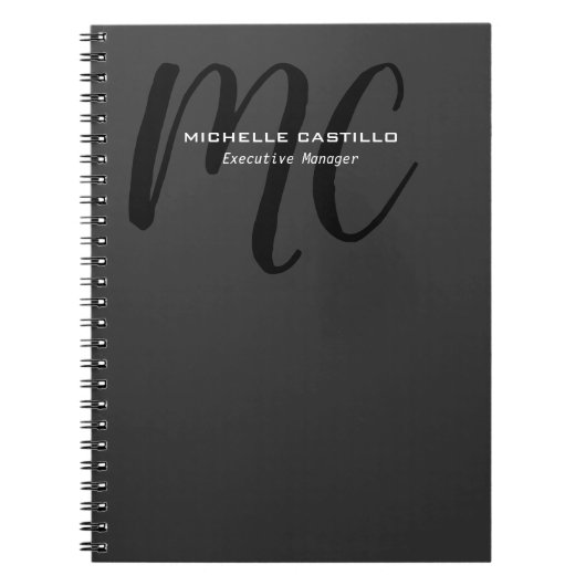 Professionele moderne minimalistische monogrammen notitieboek (Voorkant)