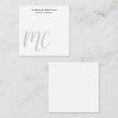 Professionele moderne minimalistische monogrammen notitiekaartje (Voorkant / Achterkant)