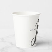 Professionele moderne minimalistische monogrammen papieren bekers (Rechts)