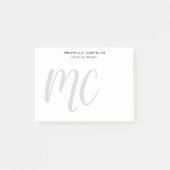 Professionele moderne minimalistische monogrammen post-it® notes (Voorkant)