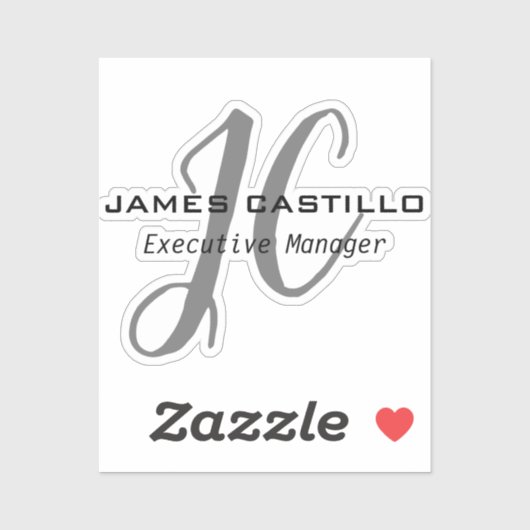 Professionele moderne minimalistische monogrammen sticker (Vel)