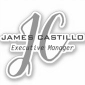 Professionele moderne minimalistische monogrammen sticker (Voorkant)