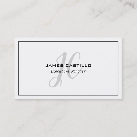 Professionele moderne minimalistische monogrammen visitekaartje (Voorkant)