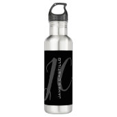 Professionele moderne minimalistische monogrammen waterfles  (Voorkant)