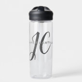 Professionele moderne minimalistische monogrammen waterfles (Voorkant)