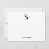 Professionele Moderne Minimalistische Monogramnaam Notitiekaartje (Voorkant)