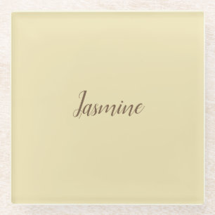 Professionele moderne minimalistische pastel beige glazen onderzetter