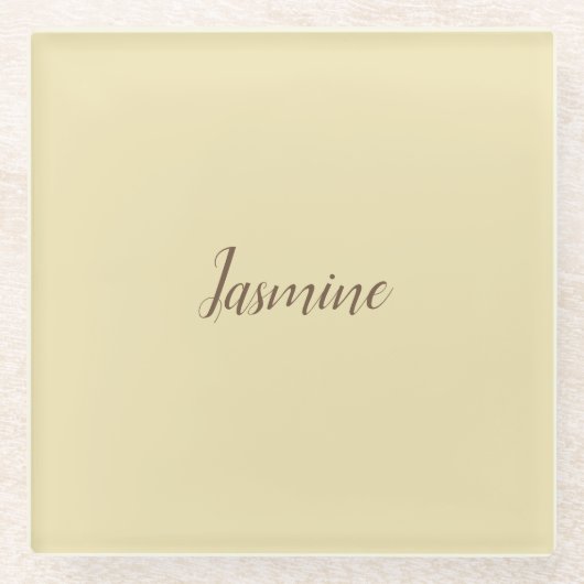 Professionele moderne minimalistische pastel beige glazen onderzetter (Voorkant)