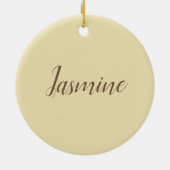 Professionele moderne minimalistische pastel beige keramisch ornament (Achterkant)