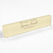 Professionele moderne minimalistische pastel beige naambordje