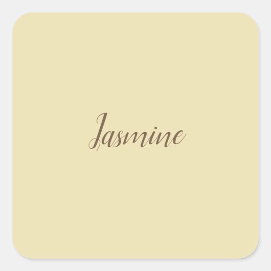Professionele moderne minimalistische pastel beige vierkante sticker (Voorkant)