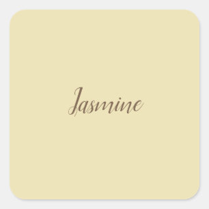 Professionele moderne minimalistische pastel beige vierkante sticker