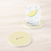 Professionele moderne minimalistische pastel beige zandsteen onderzetter (Zijkant)