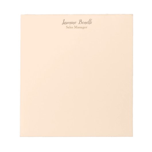 Professionele moderne minimalistische pastelkleur notitieblok (Voorkant)